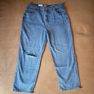 NWT Cotton On 91 Straight Leg Jeans | Distressed Blue Wash | Women’s US Size 12